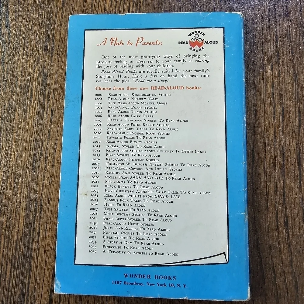 RAGGEDY ANN STORIES TO READ ALOUD BY  JOHNNY GRUELLE WONDER BOOKS 1960 PAPERBACK